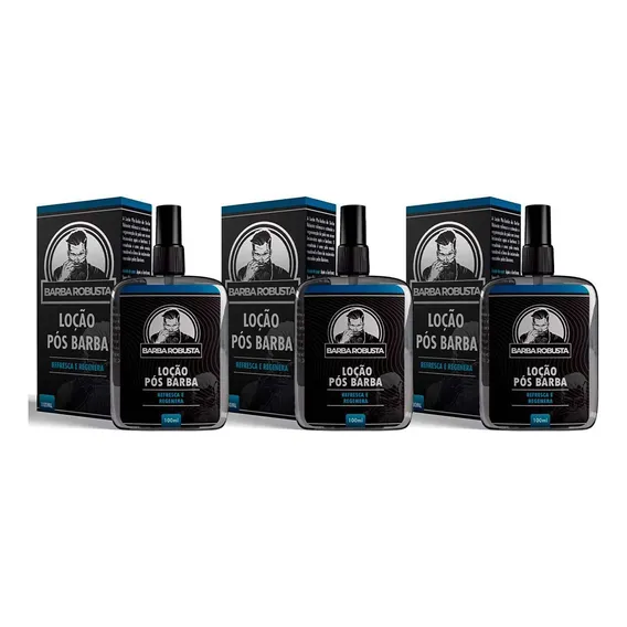 Kit 3x Loção Pós Barba Refresca E Regenera Barba Robusta Foto 1