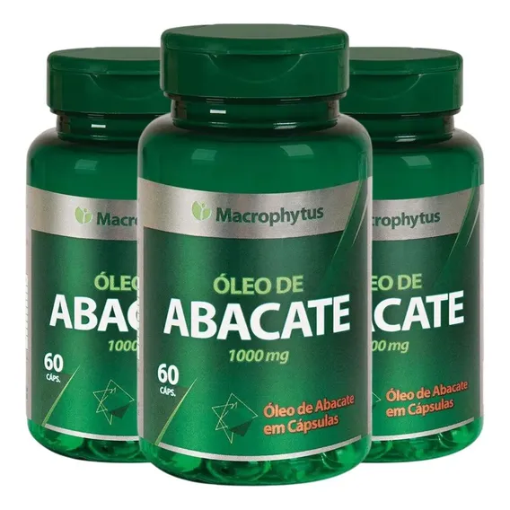 Kit 3x Óleo De Abacate 1000mg 60 Cápsulas - Macrophytus Foto 1