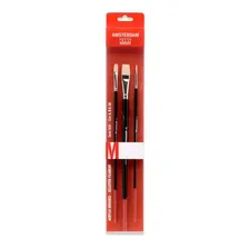 Kit 3x Pincel Chato Talens Amsterdam Para Pintura AcrÃlica Foto mini 1