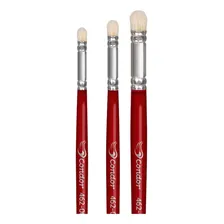 Kit 3x Pincel Condor 462 0 00 000 Luz Seca Redondo Pitua Cerdas Bege Foto  mini 1