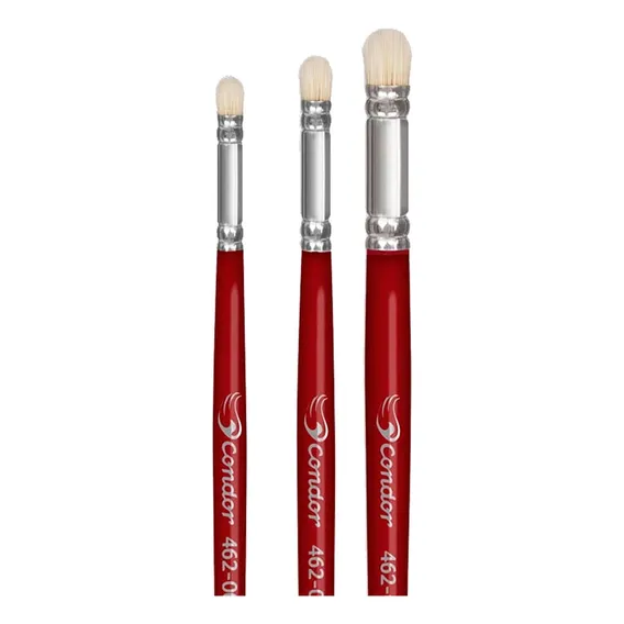 Kit 3x Pincel Condor 462 0 00 000 Luz Seca Redondo Pitua Cerdas Bege Foto 1