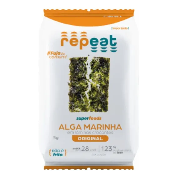 Kit 3x: Snack De Alga Marinha Tradicional Repeat 5g Foto 1
