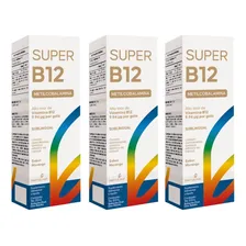 Kit 3x Super Vitamina B12 Metil Sublingual 20ml - Natulha Foto mini 1