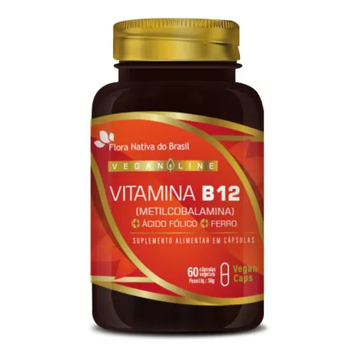 Kit 3x Vitamina B12 + Ferro + Ácido Fólico 60 Vegan Caps Foto 1