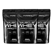 Kit 3x Whey Muscle Protein 900g - Xpro Nutrition Sabor Morango Foto  mini 1
