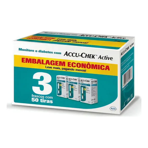 Kit 3x50 Accu-chek Active 150 Tiras Reagentes Foto 1