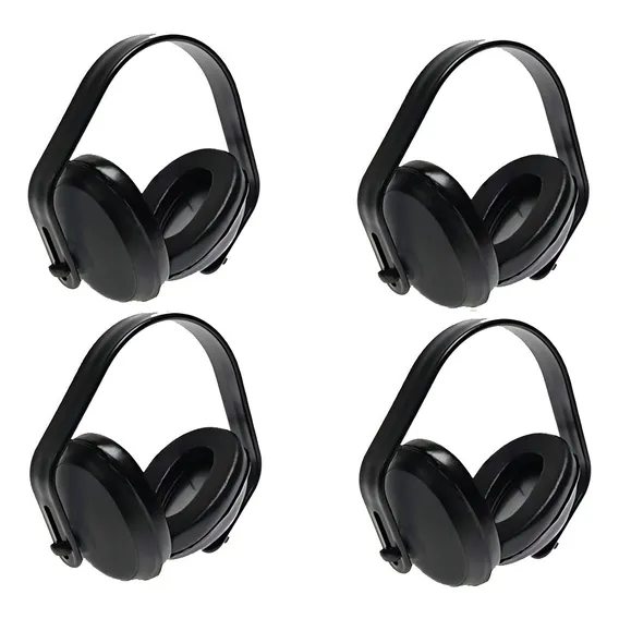 Kit 4 Abafador Ruído Tipo Concha Protetor Auricular Ouvidos Cor Preto Foto 1