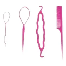 Kit 4 Acess贸rios Para Penteados Multiuso Rosa Foto mini 1