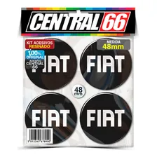 Kit 4 Adesivos Resinados Roda 48mm Fiat Logo Preto Foto mini 1