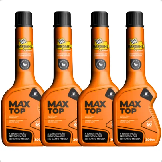 Kit 4 Aditivos CombustÃvel Gasolina Bardahl Max Top 200ml Foto 1
