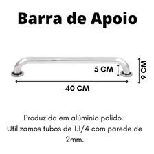Kit 4 Alças De Apoio P/ Idoso 02 De 40 Cm + 02 De 50 Cm Cor Prateado Foto mini  3