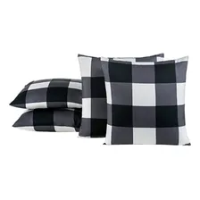Kit 4 Almofadas Cheias Decorativa Estampada Sala Sofá Preto Foto  mini 1