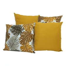 Kit 4 Almofadas Cheias Decorativas Cor Mostarda Foto  mini 1