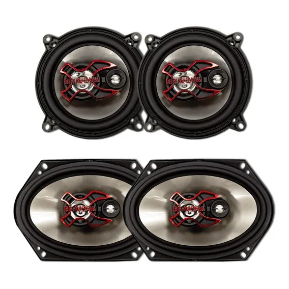 Kit 4 Alto Falante 200w B3x50x + B3x57x Triaxial Bravox Som Cor Preto Foto 1