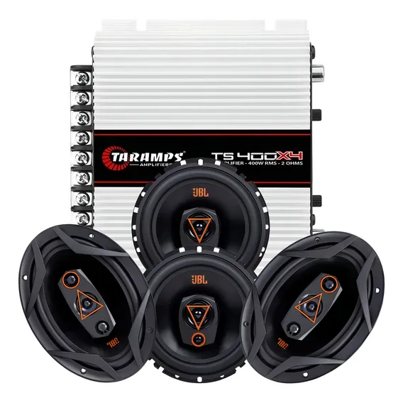 Kit 4 Alto Falantes 6trms80 + 69qdm120 M贸dulo Taramps Ts400 Cor Preto Foto 1