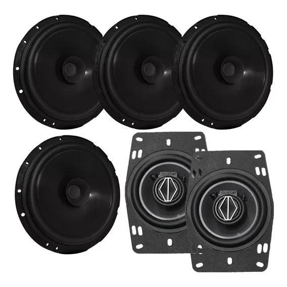 Kit 4 Alto Falantes Bomber 6 Pol + Par Alto Falante 4'' Top Cor Preto Foto 1