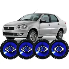 Kit 4 Alto Falantes Fiat Siena 6 Pol 220w Rms Cor Azul Foto  mini 1