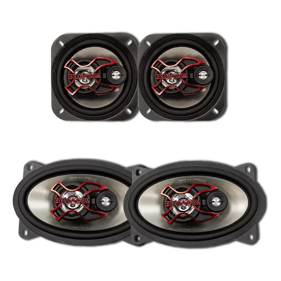 Kit 4 Alto Falantes Triaxiais 160w B3x46x + B3x40x Bravox Cor Preto Foto 1