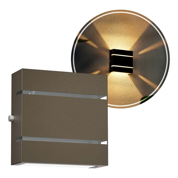 Kit 4 Arandela 2 Fachos 2 Frisos Uso Externo Garagem MF103 Estrutura Marrom 110v/220v Foto 1