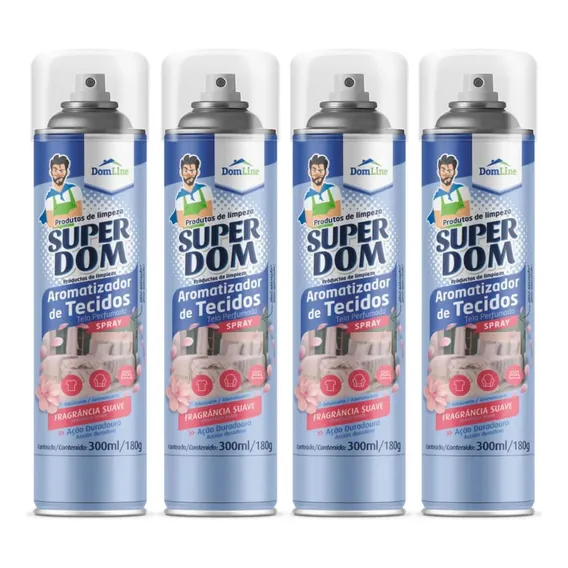 Kit 4 Aromatizador Tecidos Lavanda E Cedro Domline - 300ml Foto 1