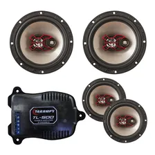 Kit 4 Auto Falante Bravox 6 Polegadas + Modulo Tl500 Taramps Cor Preto E Vermelho Foto mini 1