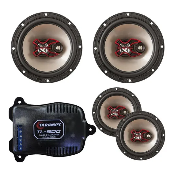 Kit 4 Auto Falante Bravox 6 Polegadas + Modulo Tl500 Taramps Cor Preto E Vermelho Foto 1
