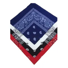 Kit 4 Bandanas Preto/vermelho/branco/azul Escuro Foto  mini 1