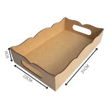 Kit 4 Bandeja Volteada Decoração De Ambiente 31x22x05 Cor Mdf Cru Foto mini 2