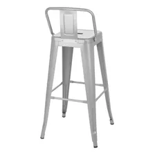 Kit 4 Banquetas Altas Iron Tolix Encosto 76 Cm Prata Bancada Foto mini 4