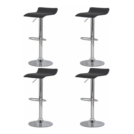 Kit 4 Banquetas Altas Para Cozinha Belo Horizonte Girat贸ria Cor Preto Foto 1