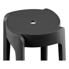 Kit 4 Banquetas Multiuso Baixa Empilhável Nordica - Preto Foto mini  3