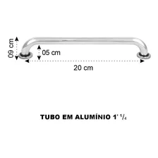 Kit 4 Barra De Apoio 20cm P/ Banheiro Idosos Deficientes Cor Prateado Foto mini 3