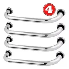 Kit 4 Barras De Apoio 30cm Suporte Para Idosos E Deficientes Cor Prateado Foto mini 3