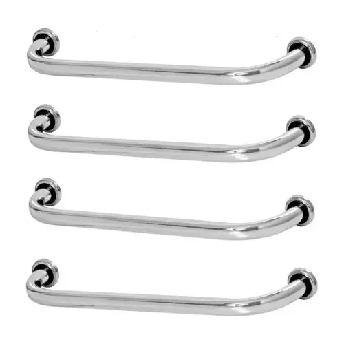 Kit 4 Barras De Apoio 30cm Suporte Para Idosos E Deficientes Cor Prateado Foto 1