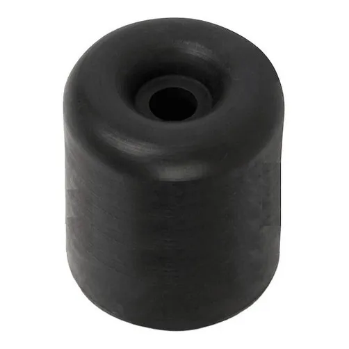 Kit 4 Batentes Borracha Redondo Pé Porta Portão 40x42mm Cor Preto Foto 1
