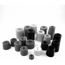 Kit 4 Batentes Borracha Redondo Pé Porta Portão 40x42mm Cor Preto Foto mini 3