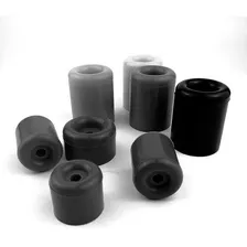 Kit 4 Batentes Borracha Redondo Pé Porta Portão 40x42mm Cor Preto Foto mini 2
