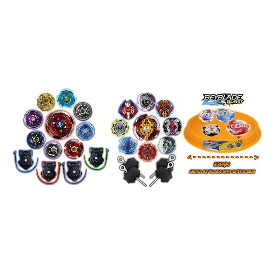 Kit 4 Beyblade Burst + 4 Beyblade Metal Led + Arena Beyblade Foto 1