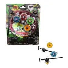 Kit 4 Beyblade Metal Fusion Led Tornado C/arena 2 Lançador Foto mini 1