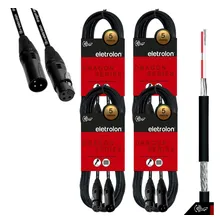 Kit 4 Cabo De Microfone Balanceado Xlr Macho X Xlr Femea 5m Foto mini 1