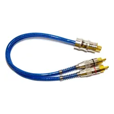 Kit 4 Cabo Rca Y Blindado 2m1f Plug Metal 2 Machos E 1 Fêmea Foto mini 4