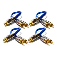 Kit 4 Cabo Rca Y Blindado 2m1f Plug Metal 2 Machos E 1 Fêmea Foto mini 1