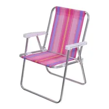 Kit 4 Cadeira Praia Piscina Alta Alumínio Cores 25500 Belfix Foto mini  3