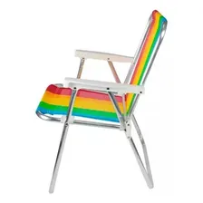 Kit 4 Cadeira Praia Piscina Alta Alumínio Cores 25500 Belfix Foto mini 4
