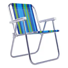 Kit 4 Cadeira Praia Piscina Alta Alumínio Cores 25500 Belfix Foto mini  2