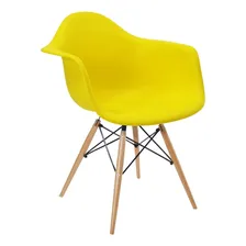 Kit 4 Cadeiras Eames Braço Polipropileno Base Madeira Wt Foto mini 4
