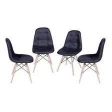 Kit 4 Cadeiras Eames Eifeel Botone Or Design Foto  mini 1
