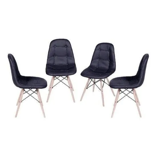 Kit 4 Cadeiras Eames Eifeel Botone Or Design Foto 1