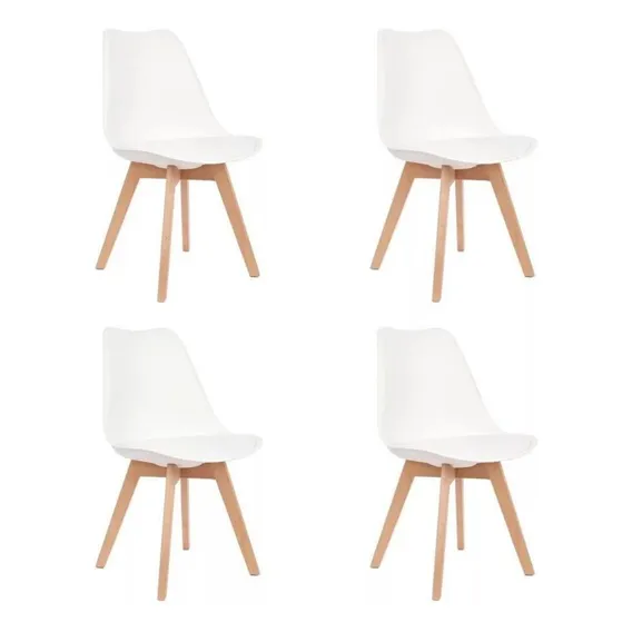 Kit 4 Cadeiras Eames Tulipa Branca Foto 1