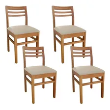 Kit 4 Cadeiras Para Mesa De Jantar Em Madeira Maciça Bdwt Foto mini 1